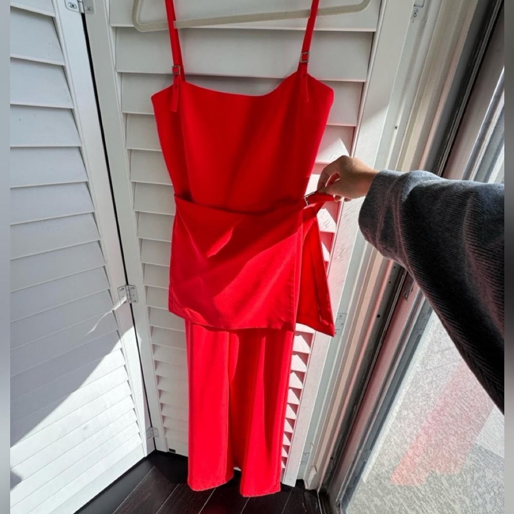 Amanda Uprichard Chloe Jumpsuit – Bright Crimson Red | Size Small | NWT - Picture 9 of 12